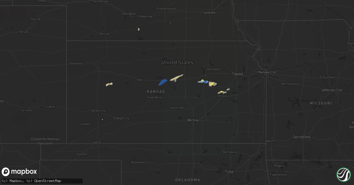 Hail map in Kansas on September 2, 2021