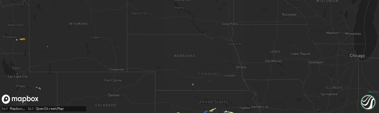 Hail map in Nebraska on September 2, 2021