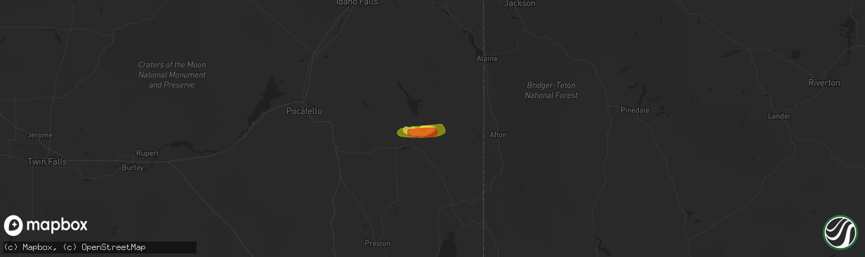 Hail map in Soda Springs, ID on September 2, 2021