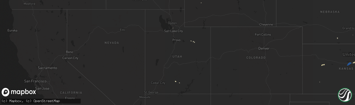 Hail map in Utah on September 2, 2021