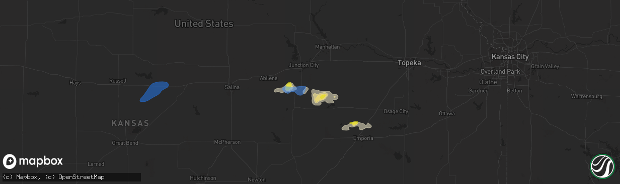 Hail map in White City, KS on September 2, 2021