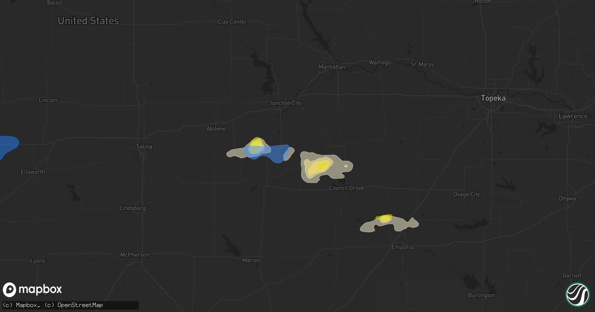 Hail map in White City, KS on September 2, 2021