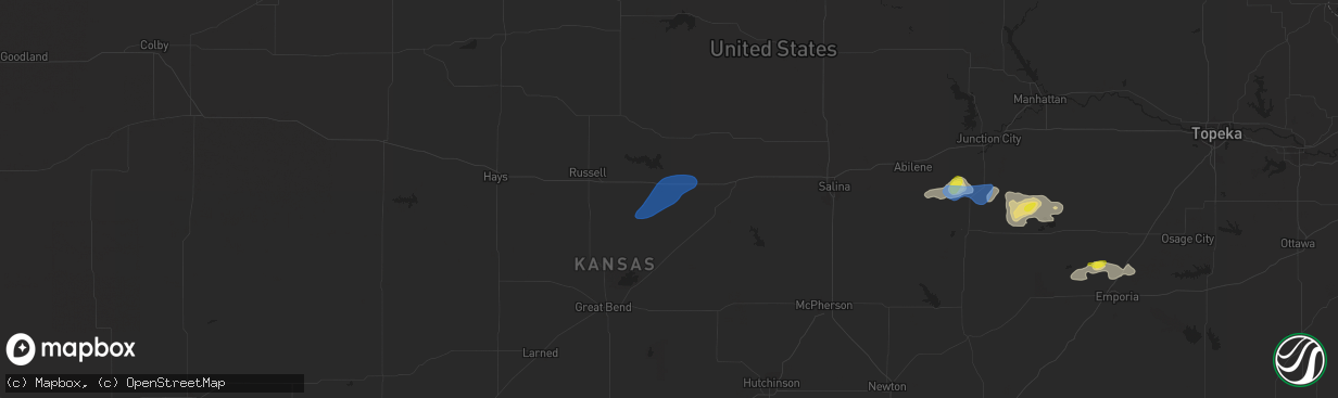 Hail map in Wilson, KS on September 2, 2021