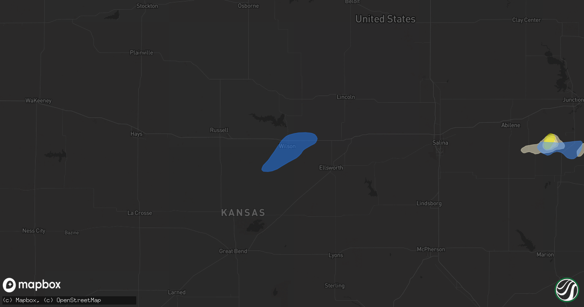 Hail map in Wilson, KS on September 2, 2021