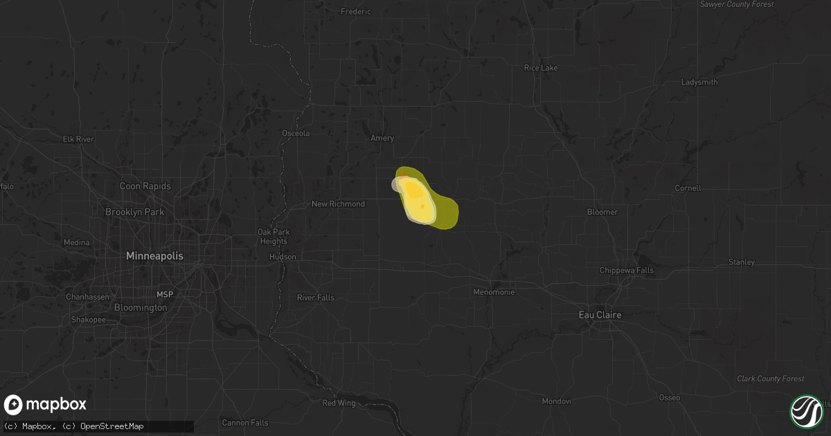 Hail map in Glenwood City, WI on September 2, 2022