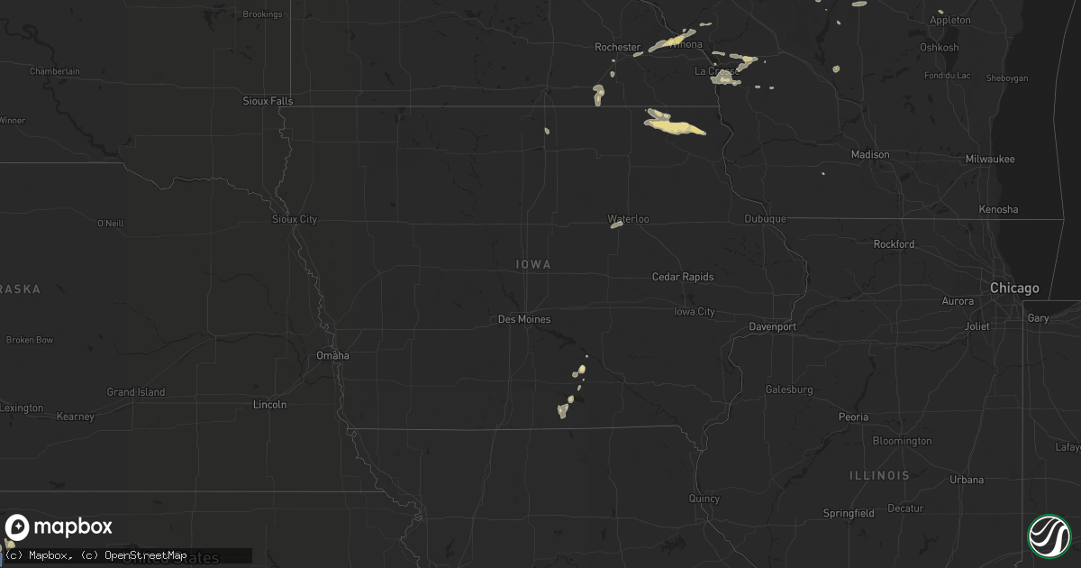 Hail map in Iowa on September 2, 2022