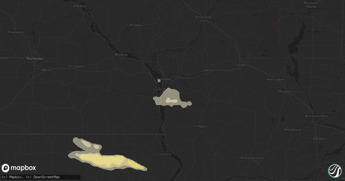 Hail map in La Crosse, WI on September 2, 2022
