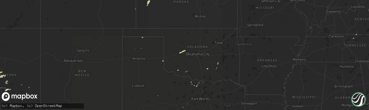 Hail map in Oklahoma on September 2, 2022
