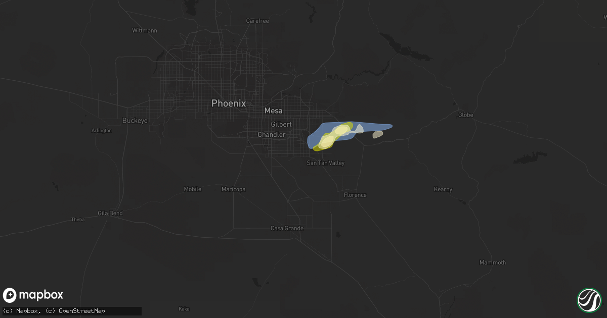 Hail map in Queen Creek, AZ on September 2, 2022