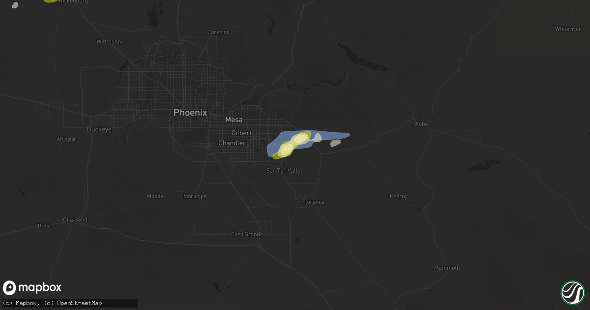 Hail map in San Tan Valley, AZ on September 2, 2022