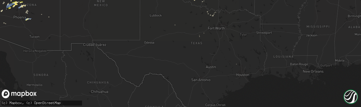 Hail map in Texas on September 2, 2022