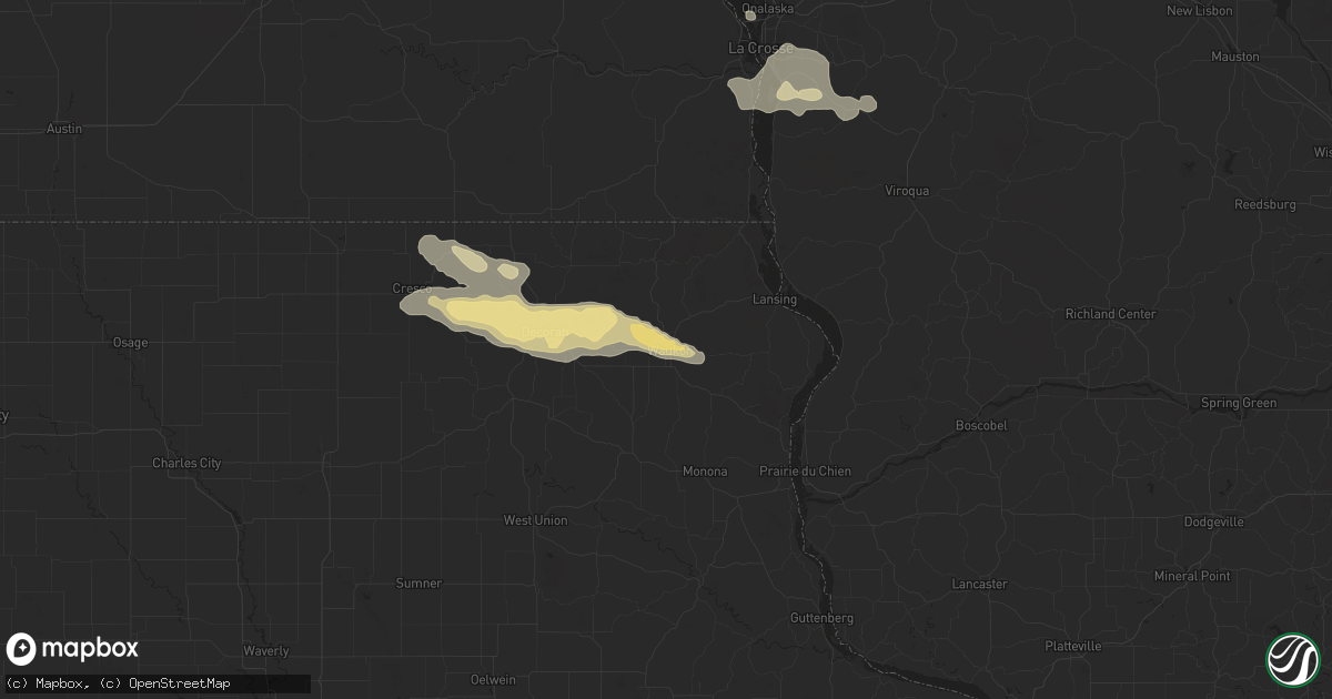 Hail map in Waukon, IA on September 2, 2022