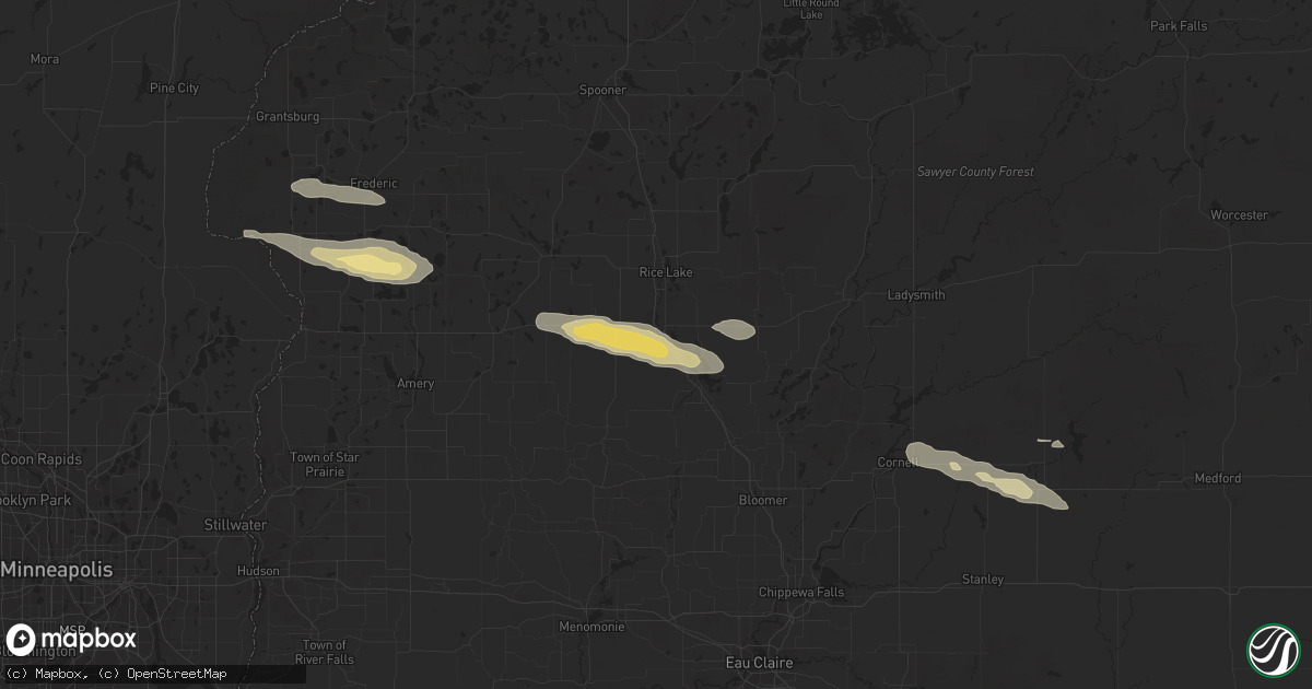 Hail map in Cushing, WI on September 2, 2023