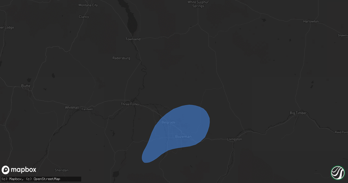 Hail map in Belgrade, MT on September 2, 2024