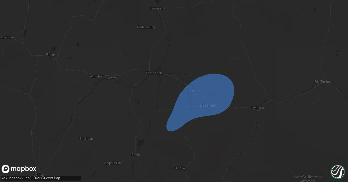Hail map in Manhattan, MT on September 2, 2024