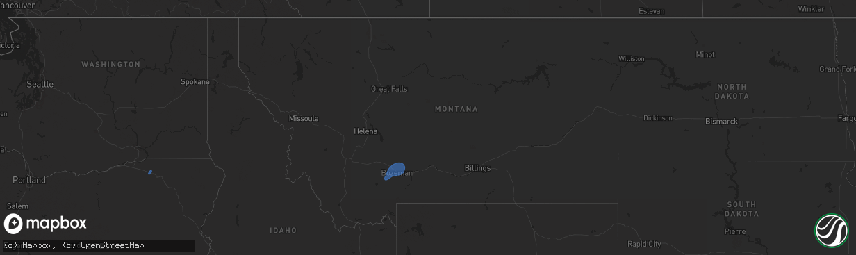 Hail map in Montana on September 2, 2024