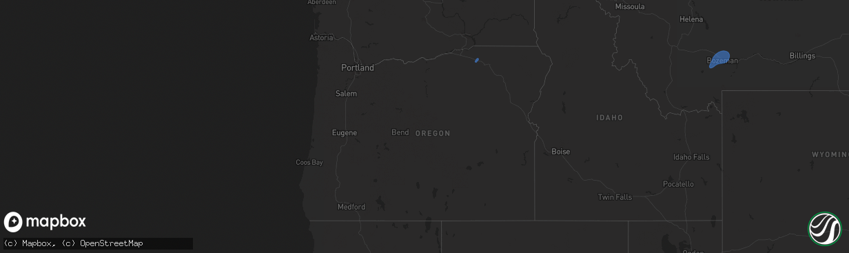 Hail map in Oregon on September 2, 2024