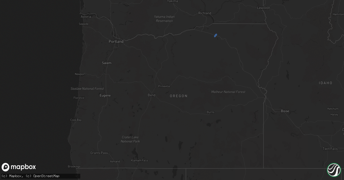 Hail map in Oregon on September 2, 2024