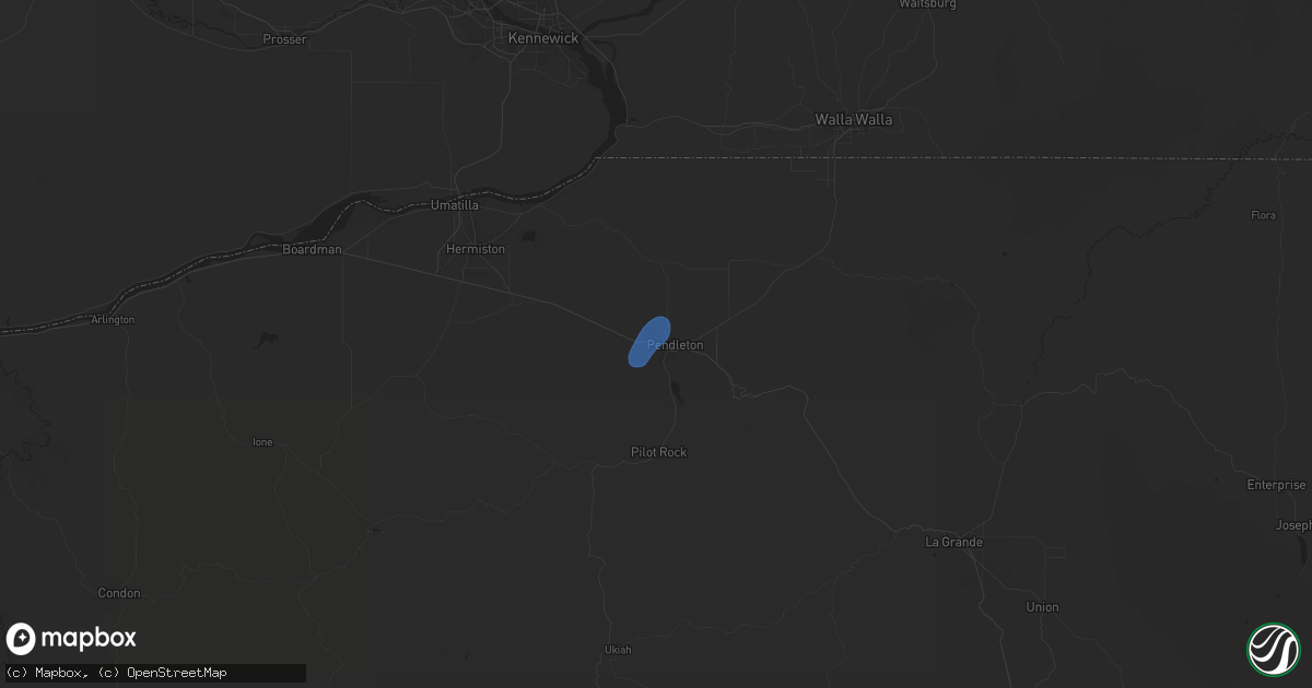 Hail map in Pendleton, OR on September 2, 2024