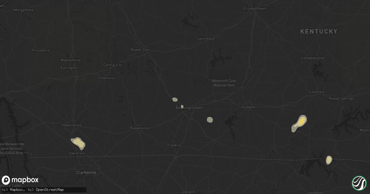 Hail map in Bowling Green, KY on September 2, 2025