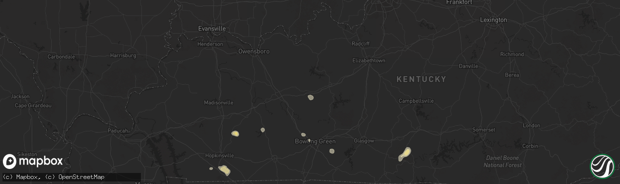 Hail map in Caneyville, KY on September 2, 2025