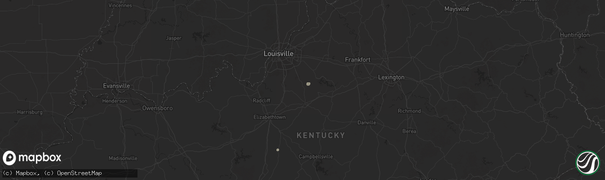 Hail map in Coxs Creek, KY on September 2, 2025