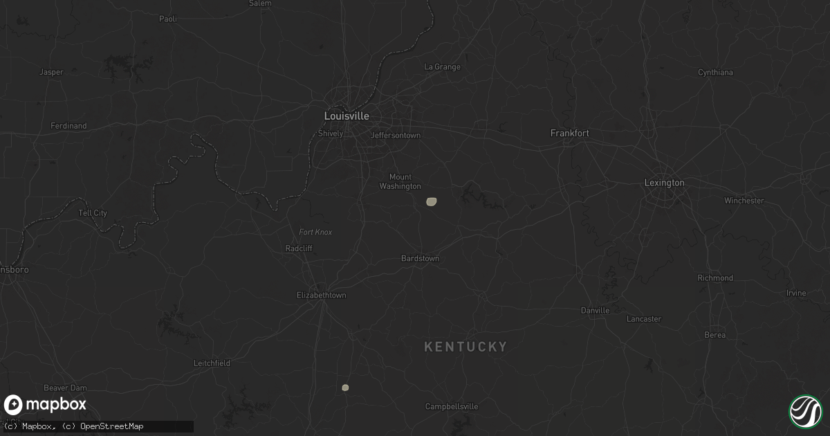 Hail map in Coxs Creek, KY on September 2, 2025