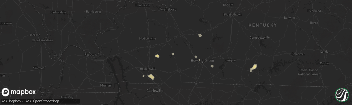 Hail map in Dunmor, KY on September 2, 2025