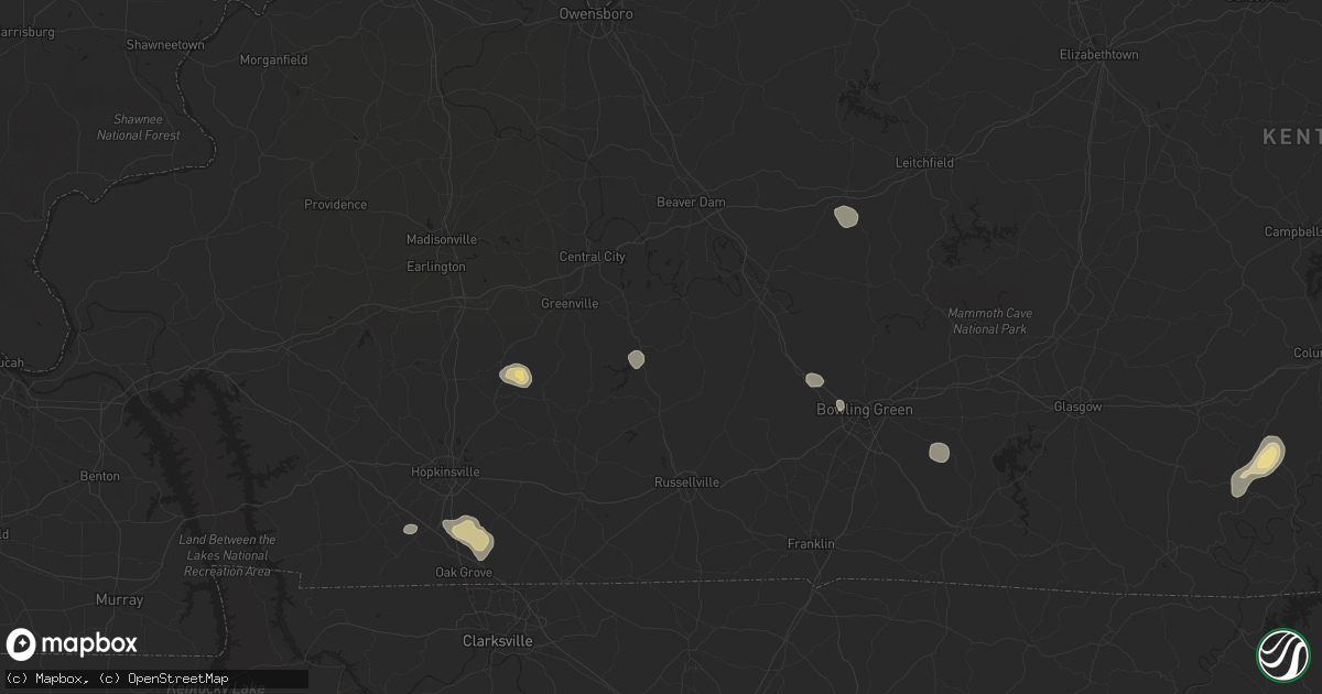 Hail map in Dunmor, KY on September 2, 2025