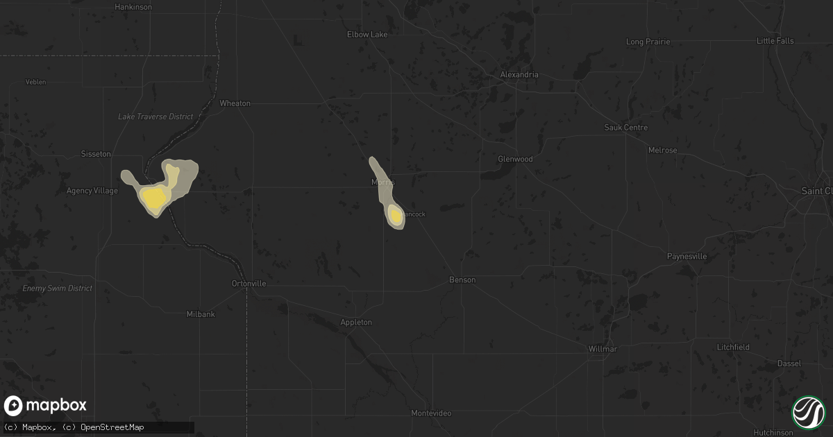 Hail map in Hancock, MN on September 2, 2025