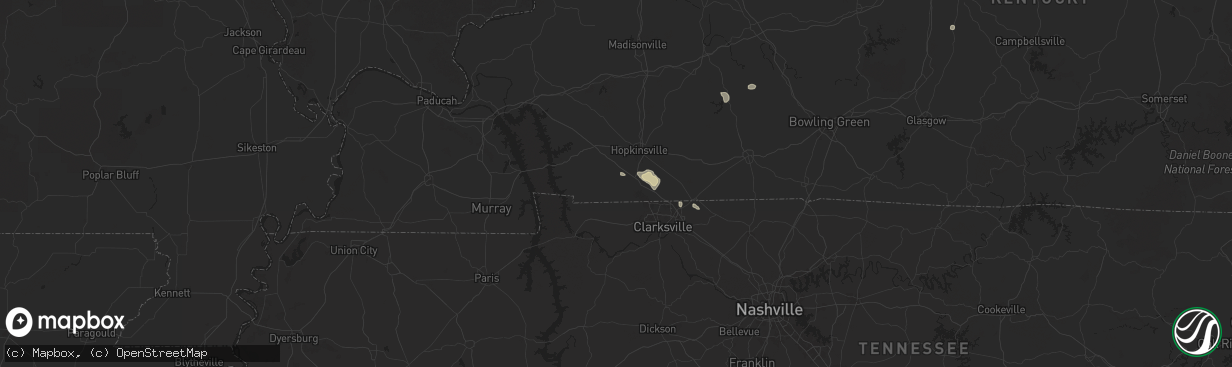 Hail map in Herndon, KY on September 2, 2025