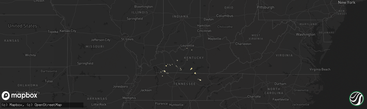 Hail map in Kentucky on September 2, 2025