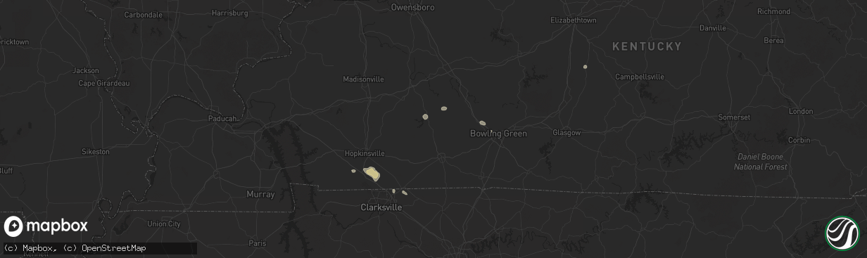 Hail map in Lewisburg, KY on September 2, 2025