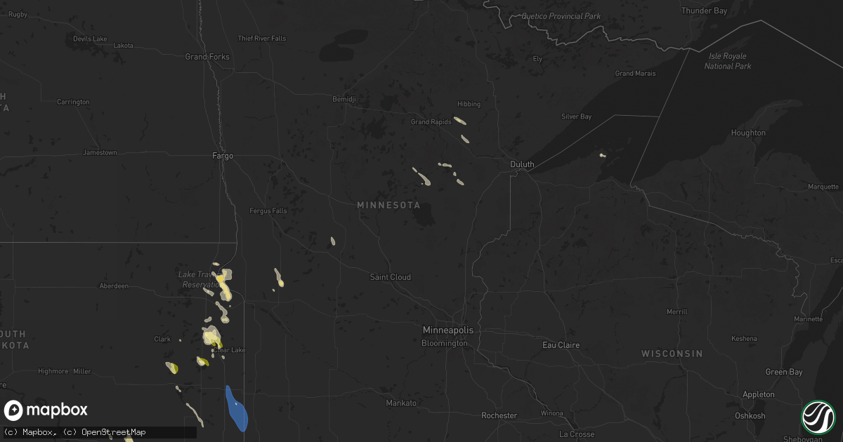 Hail map in Minnesota on September 2, 2025