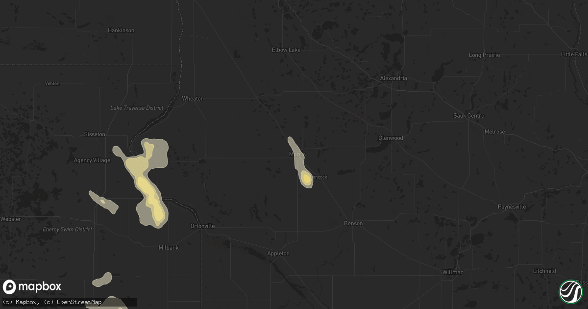 Hail map in Morris, MN on September 2, 2025