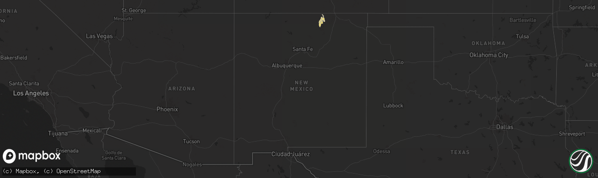 Hail map in New Mexico on September 2, 2025