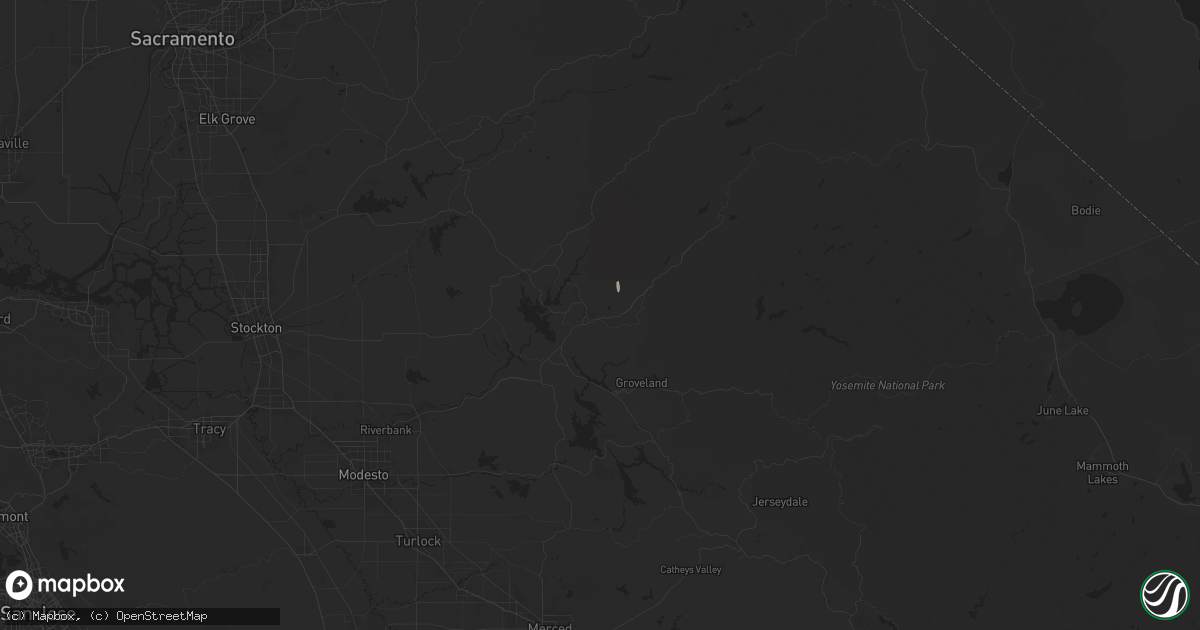 Hail map in Sonora, CA on September 2, 2025