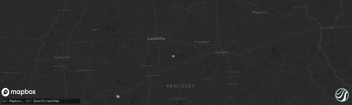 Hail map in Taylorsville, KY on September 2, 2025