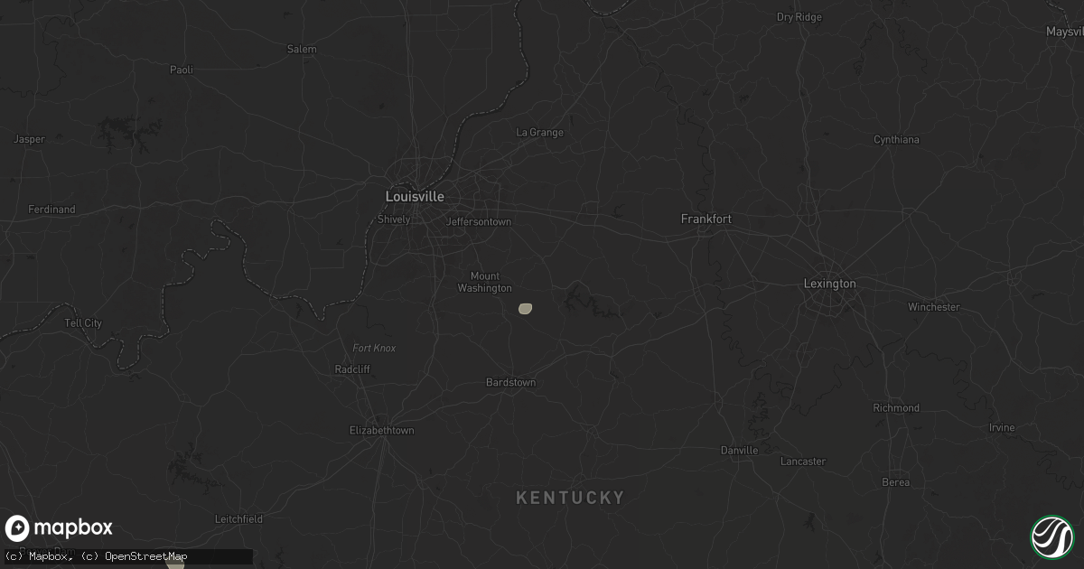 Hail map in Taylorsville, KY on September 2, 2025