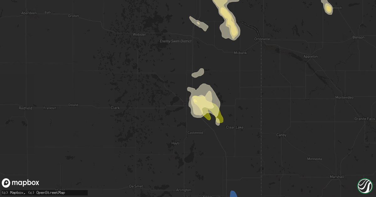 Hail map in Watertown, SD on September 2, 2025