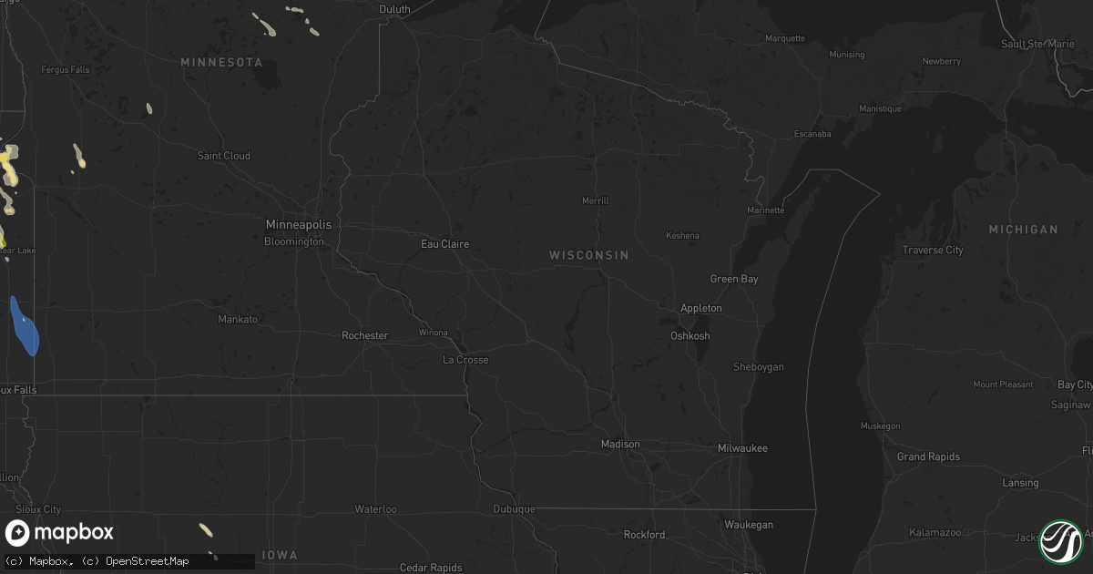 Hail map in Wisconsin on September 2, 2025