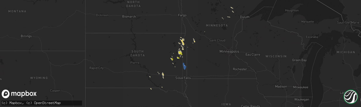 Hail map on September 2, 2025
