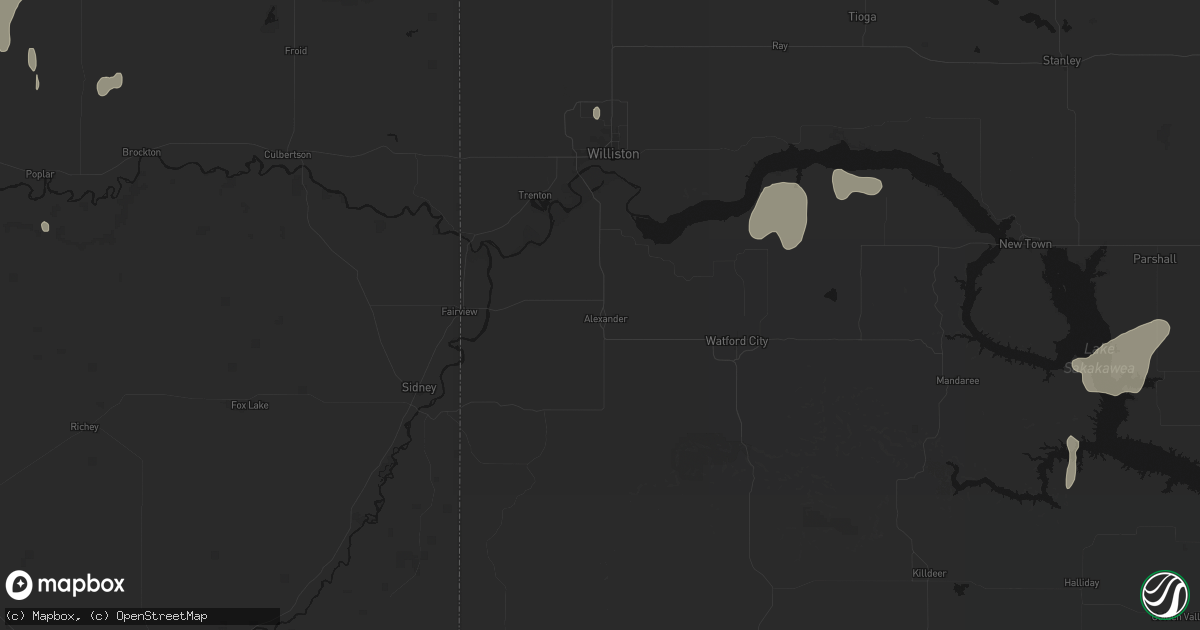 Hail map in Alexander, ND on September 2, 2026