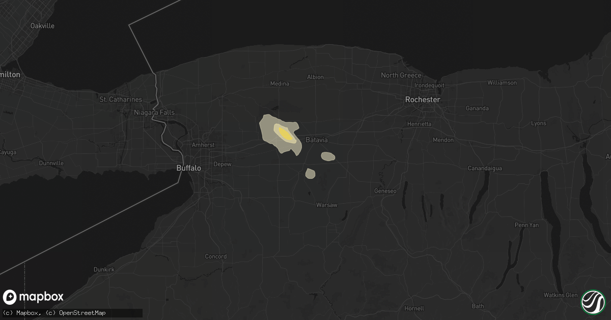Hail map in Alexander, NY on September 2, 2026