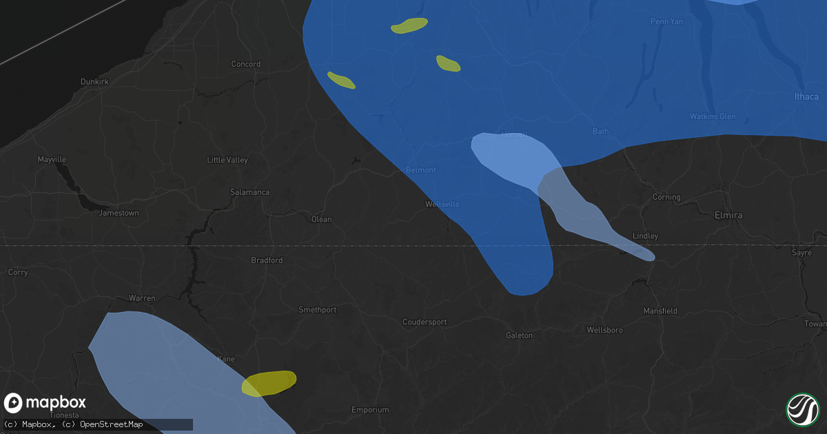 Hail map in Allentown, NY on September 2, 2026