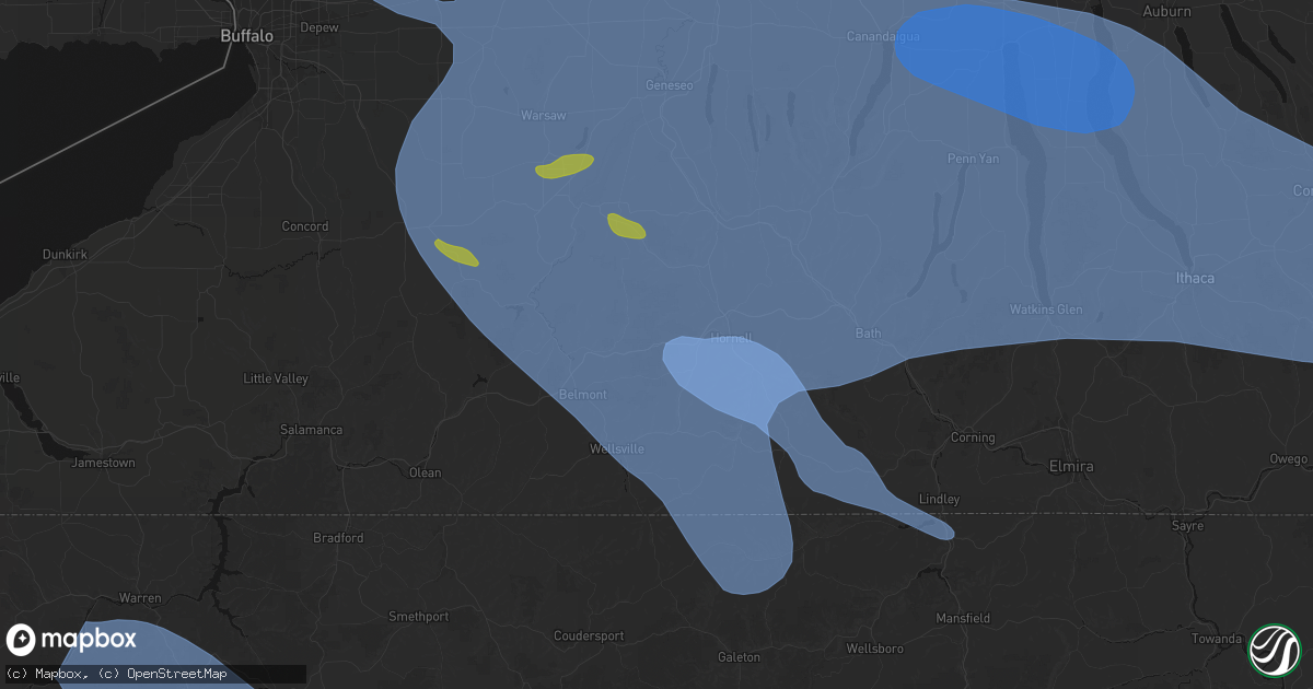 Hail map in Almond, NY on September 2, 2026