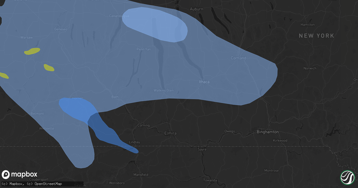 Hail map in Alpine, NY on September 2, 2026
