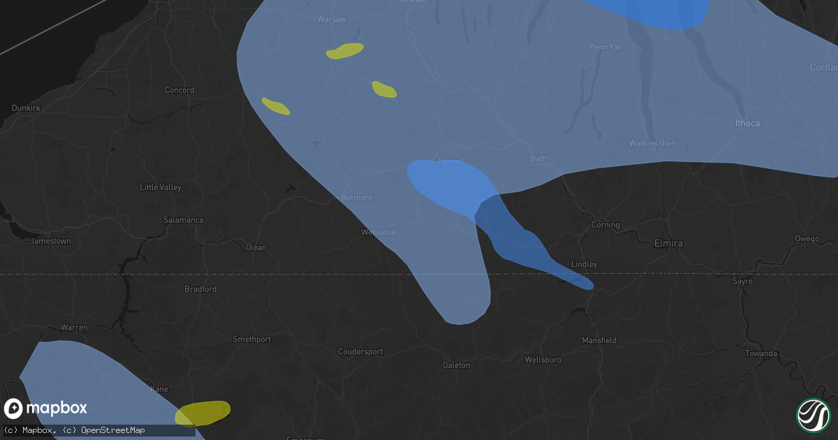 Hail map in Andover, NY on September 2, 2026