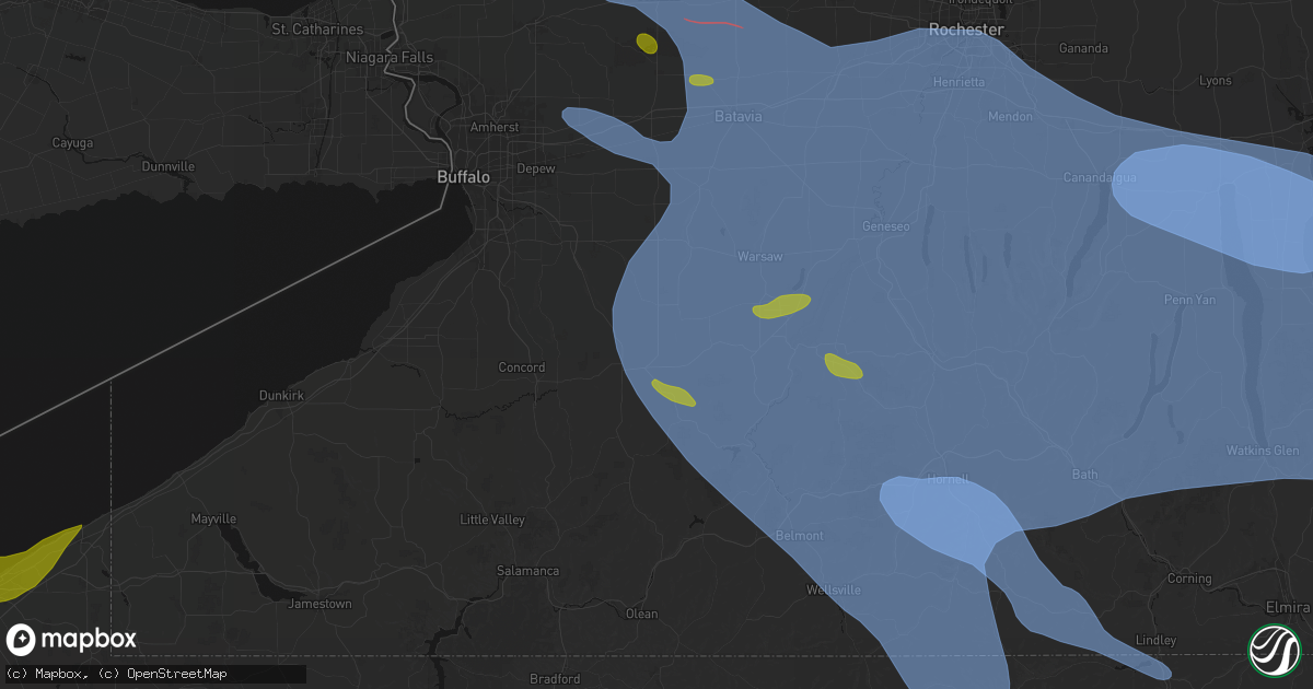 Hail map in Arcade, NY on September 2, 2026