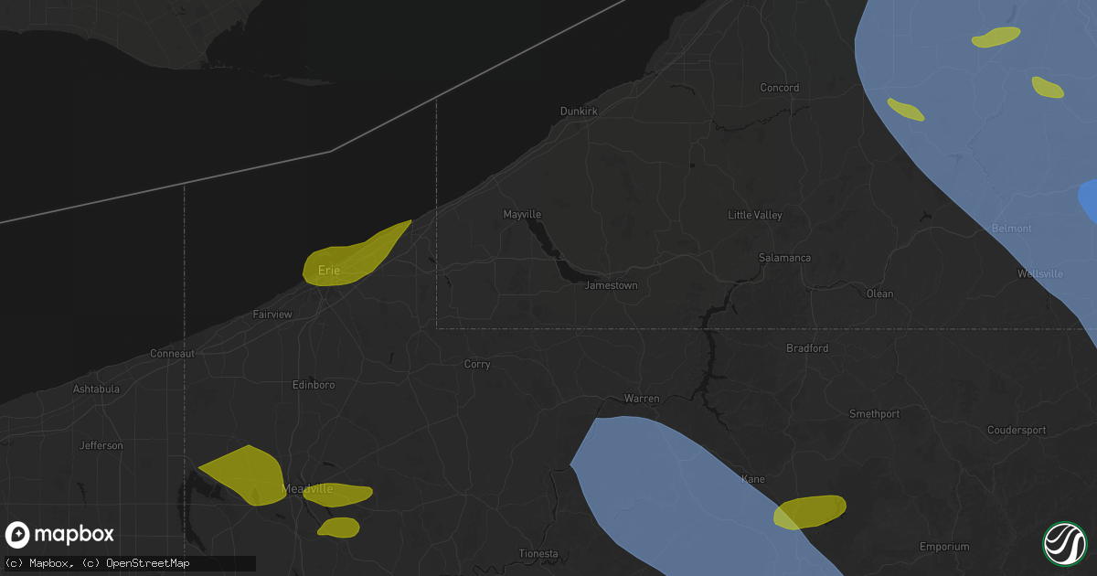 Hail map in Ashville, NY on September 2, 2026